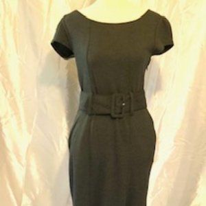H&M Grey belted dress, short sleeved, above knee dress, size 6